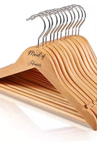 Customizable wooden coat hanger
