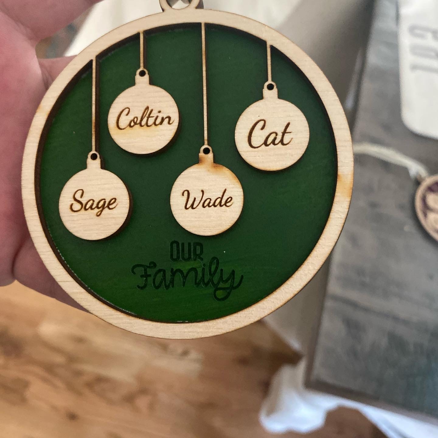 Hanging Names Christmas ornaments